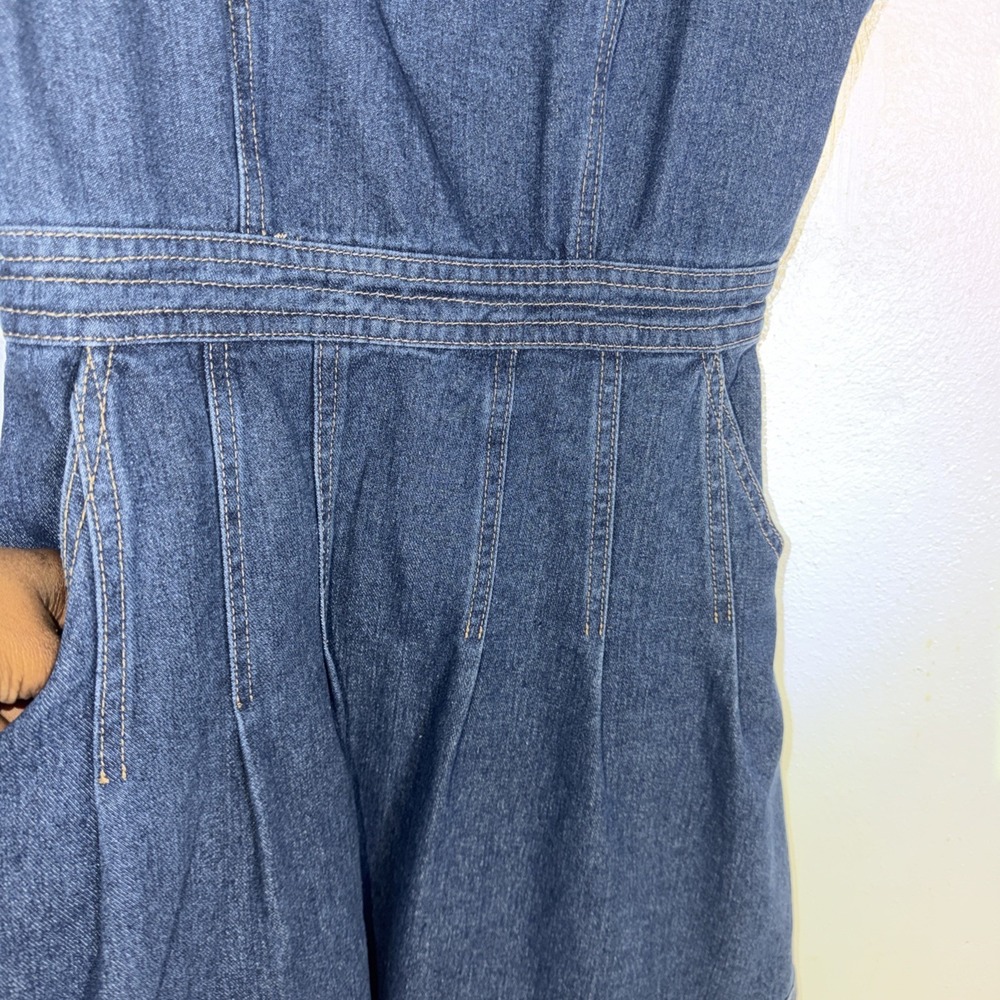Joie Blue Denim Square‎ Neck Sleeveless Mini Sundress Size 4 - Picture 3 of 9